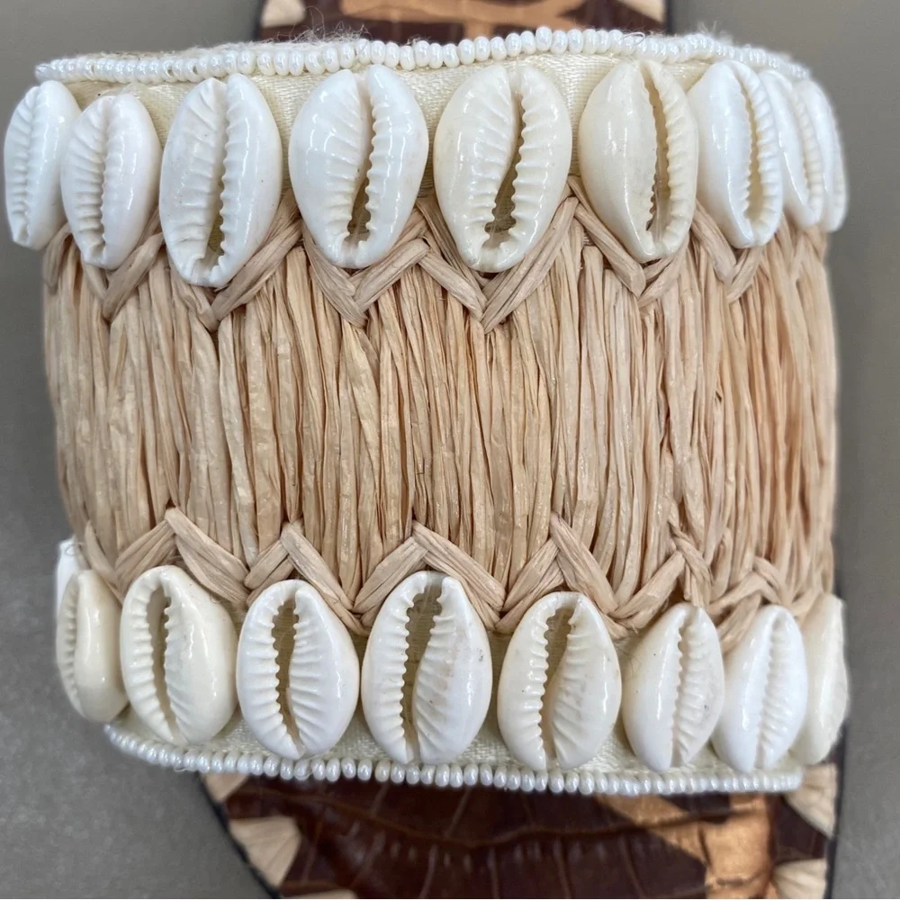 Sam Edelman Gale Shell Slide Sandal in Natural Ivory Size 7.5 NWOT